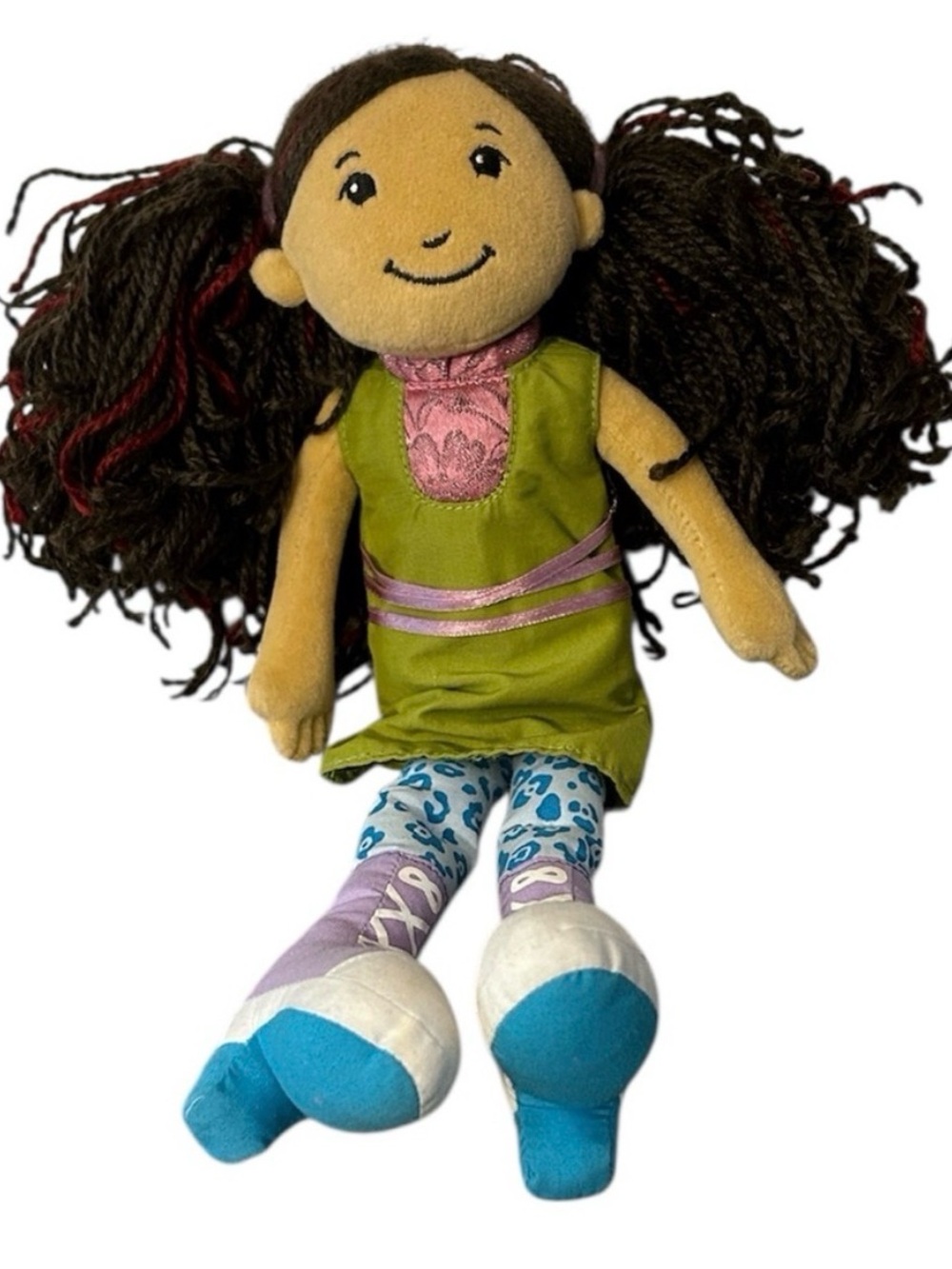 groovy girls BINDI doll Manhattan toys cloth doll with green dress 2003
